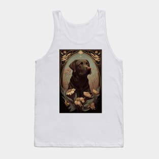 Chocolate Brown Labrador - Art Nouveau Style Tank Top